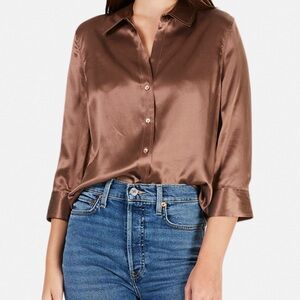 Silk bronze top